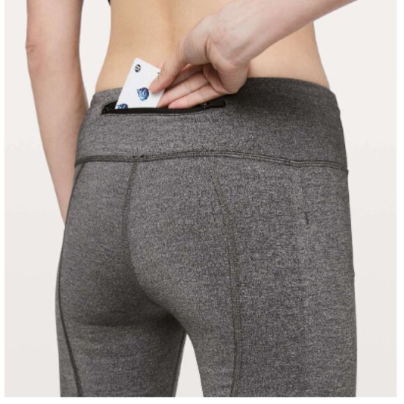 Lululemon Pace Rival Crop 22" Heathered Black size 4 - Picture 3 of 12